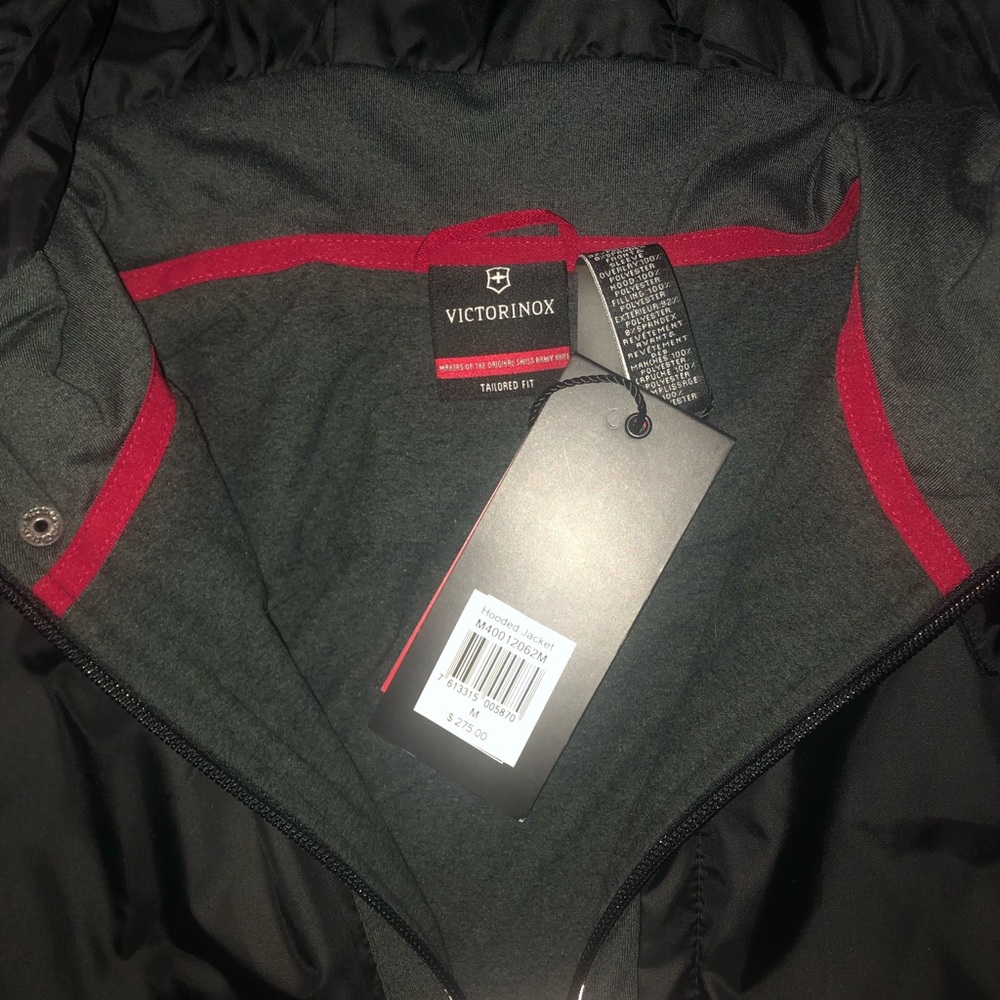 Swiss Army ultra soft zipped hoodie. Black and dark gray. Tailored fit.